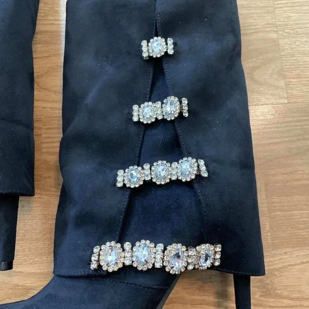 Thalia Sodi Nami Pointed-Toe Rhinestone Embellished Boots NEW Size 7M - Picture 7 of 15